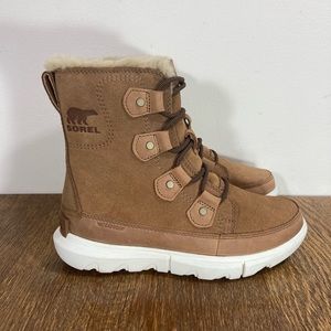 Sorel Explorer Next Joan Waterproof Lace Up Boot Women’s Size 5 Velvet Tan/Fawn